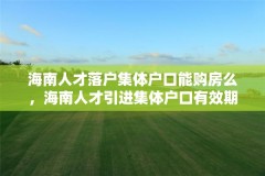 海南人才落户集体户口能购房么,海南人才引进集体户口有效期?