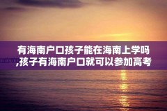 有海南户口孩子能在海南上学吗,孩子有海南户口就可以参加高考吗