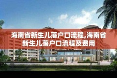 海南省新生儿落户口流程,海南省新生儿落户口流程及费用