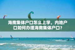 海南集体户口怎么上学，内地户口如何办理海南集体户口？