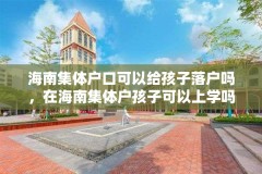 海南集体户口可以给孩子落户吗，在海南集体户孩子可以上学吗？
