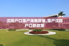 沈阳户口落户海南政策,落户沈阳户口新政策