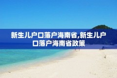 新生儿户口落户海南省,新生儿户口落户海南省政策