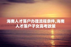 海南人才落户办理流程条件,海南人才落户子女高考政策