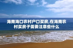 海南海口农村户口买房,在海南农村买房子需要注意些什么