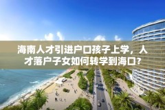 海南人才引进户口孩子上学,人才落户子女如何转学到海口?