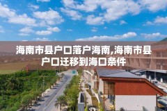 海南市县户口落户海南,海南市县户口迁移到海口条件