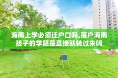 海南上学必须迁户口吗,落户海南孩子的学籍是直接就转过来吗