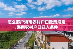 怎么落户海南农村户口政策规定,海南农村户口迁入条件