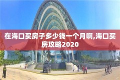 在海口买房子多少钱一个月啊,海口买房攻略2020