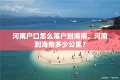 河南户口怎么落户到海南,河南到海南多少公里?