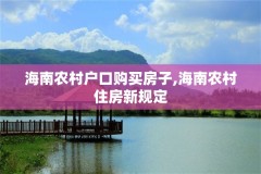 海南农村户口购买房子,海南农村住房新规定