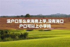 没户口怎么来海南上学,没有海口户口可以上小学吗