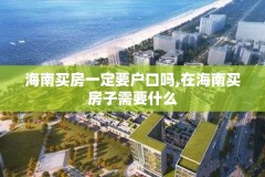 海南买房一定要户口吗,在海南买房子需要什么