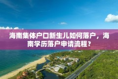 海南集体户口新生儿如何落户，海南学历落户申请流程？