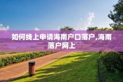 如何线上申请海南户口落户,海南落户网上