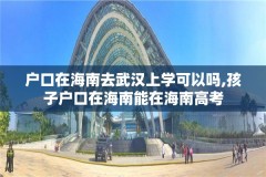 户口在海南去武汉上学可以吗,孩子户口在海南能在海南高考