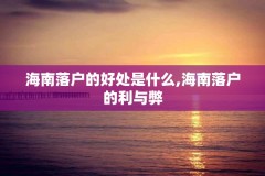 海南落户的好处是什么,海南落户的利与弊