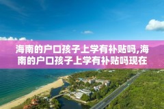 海南的户口孩子上学有补贴吗,海南的户口孩子上学有补贴吗现在