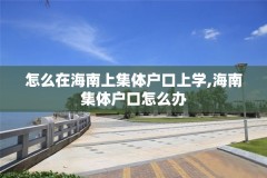 怎么在海南上集体户口上学,海南集体户口怎么办