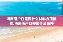 海南落户口需要什么材料办理流程,海南落户口需要什么条件