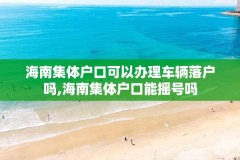 海南集体户口可以办理车辆落户吗,海南集体户口能摇号吗