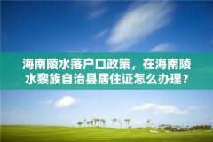 海南陵水落户口政策,在海南陵水黎族自治县居住证怎么办理?