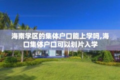 海南学区的集体户口能上学吗,海口集体户口可以划片入学