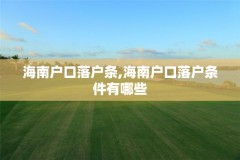 海南户口落户条,海南户口落户条件有哪些