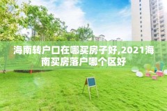 海南转户口在哪买房子好,2021海南买房落户哪个区好