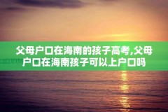 父母户口在海南的孩子高考,父母户口在海南孩子可以上户口吗