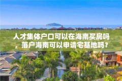 人才集体户口可以在海南买房吗,落户海南可以申请宅基地吗?