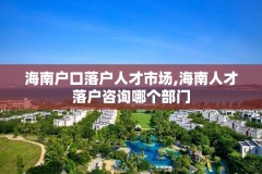 海南户口落户人才市场,海南人才落户咨询哪个部门
