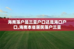 海南落户是三亚户口还是海口户口,海南本省居民落户三亚