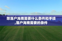 想落户海南需要什么条件和手续,落户海南需要的条件