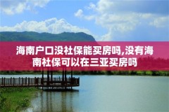海南户口没社保能买房吗,没有海南社保可以在三亚买房吗