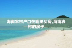 海南农村户口在哪里买房,海南农村的房子