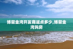 博鳌金湾开发商返点多少,博鳌金湾购房