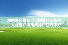 海南落户集体户口需要什么条件，人才落户海南集体户口好不好？
