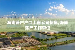 海南落户户口上有公司信息,海南落户工作单位