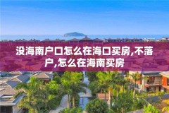 没海南户口怎么在海口买房,不落户,怎么在海南买房
