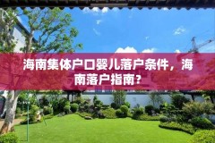 海南集体户口婴儿落户条件，海南落户指南？