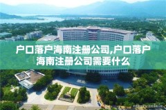 户口落户海南注册公司,户口落户海南注册公司需要什么