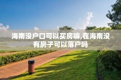海南没户口可以买房嘛,在海南没有房子可以落户吗