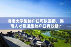 海南大学集体户口可以买房,海南人才引进集体户口有效期?
