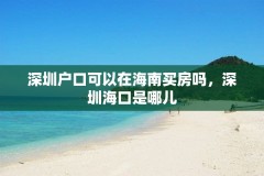 深圳户口可以在海南买房吗,深圳海口是哪儿