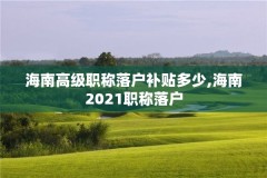 海南高级职称落户补贴多少,海南2021职称落户