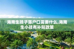 海南生孩子落户口需要什么,海南生小孩有补贴政策