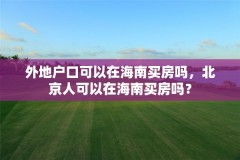 外地户口可以在海南买房吗，北京人可以在海南买房吗？