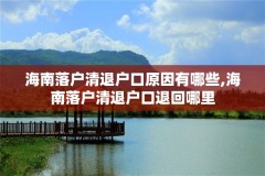 海南落户清退户口原因有哪些,海南落户清退户口退回哪里
